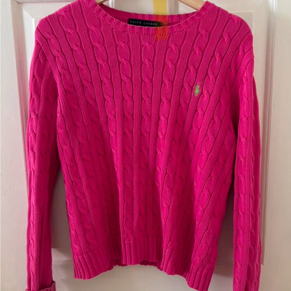 Ralph Lauren cableknit sweater! pink!